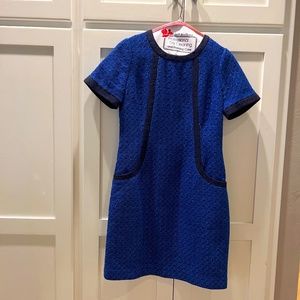 Boden Blue Tweed Mod Shift Mini Dress, Size 6